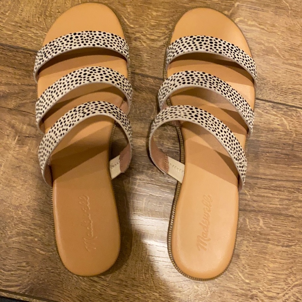 Madewell triple strap flat slide sandal